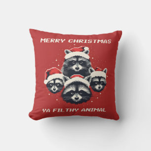 Cojín Decorativo Raccoons Feliz Navidad Ya sucio animal