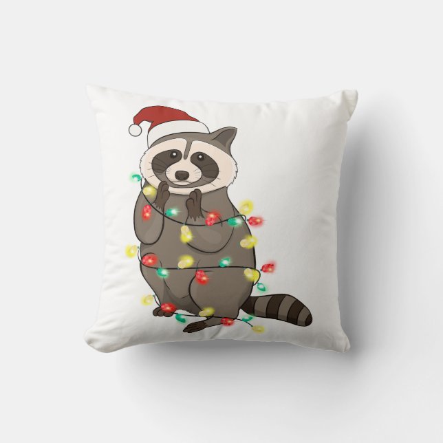 Cojín Decorativo Racoon de graciosos Navidades cute (Anverso)