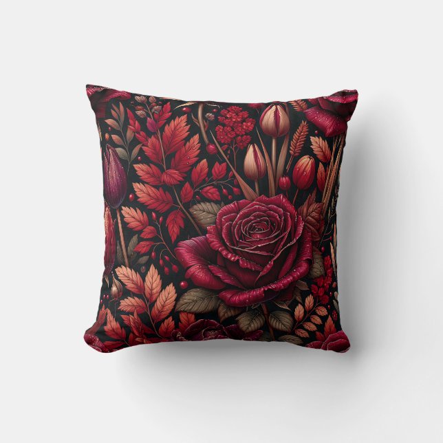 Cojín Decorativo "Radiante caída de precipitaciones Foliage Floral  (Anverso)