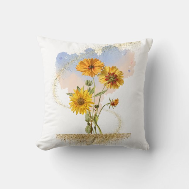 Cojín Decorativo Radio dorada (blanco) (Anverso)