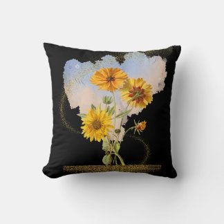 Cojín Decorativo Radio dorada (negro)