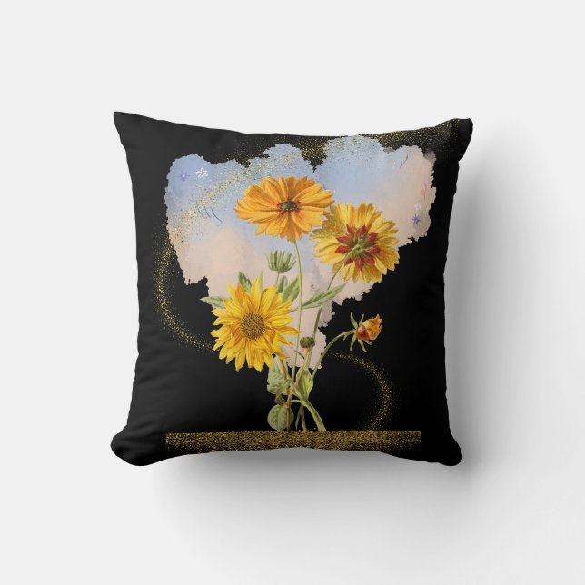 Cojín Decorativo Radio dorada (negro) (Anverso)