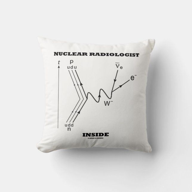 Cojín Decorativo Radiólogo nuclear dentro de la deshielo beta-negat (Anverso)