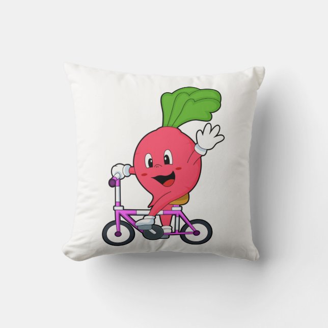 Cojín Decorativo Radish con bicicleta (Anverso)