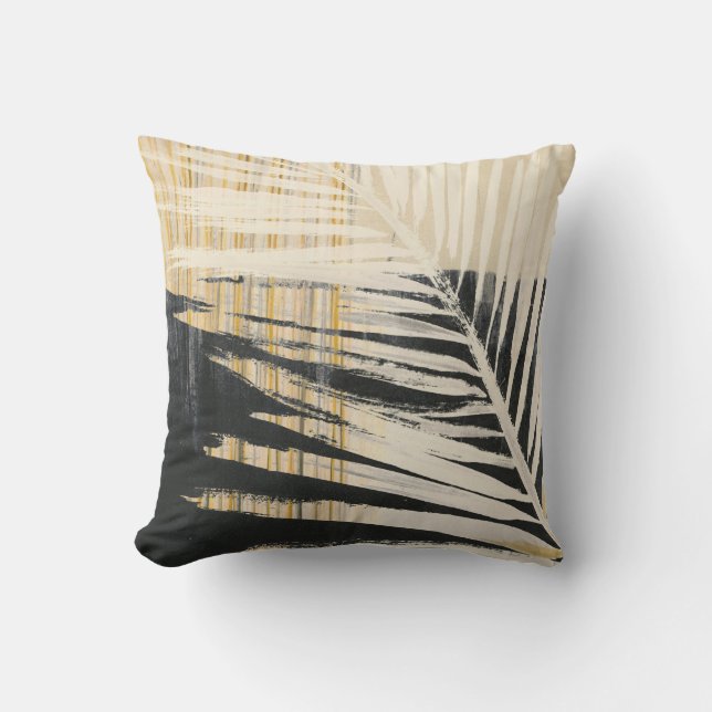 Cojín Decorativo Raffia de Oro - Palm Fronds (Anverso)