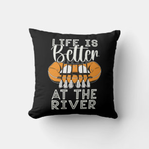 Cojín Decorativo Rafting Life es mejor Kayak Paddling Canoe Paddle