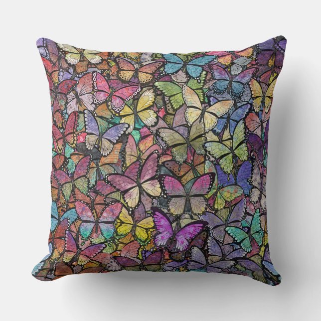 Cojín Decorativo rainbow brite fantasía patrón mariposa (Anverso)