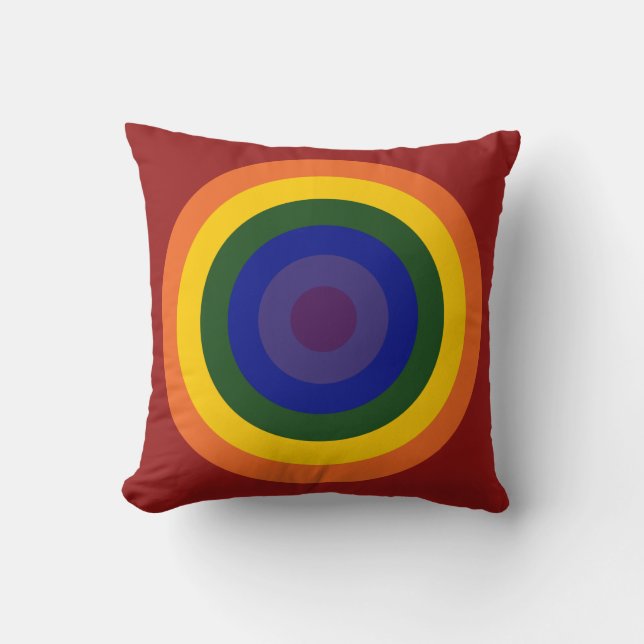 Cojín Decorativo Rainbow Bullseye (Anverso)