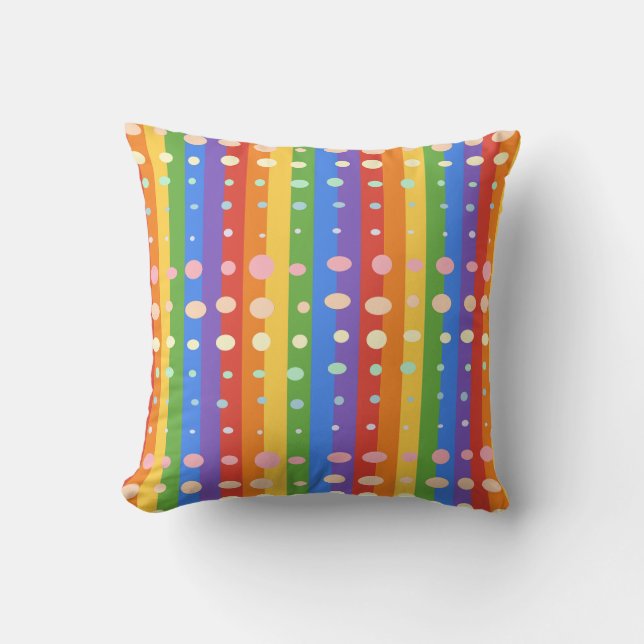 COJÍN DECORATIVO RAINBOW DOT SRIPES (Anverso)