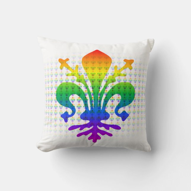 Cojín Decorativo Rainbow Fleur-de-lis (Anverso)