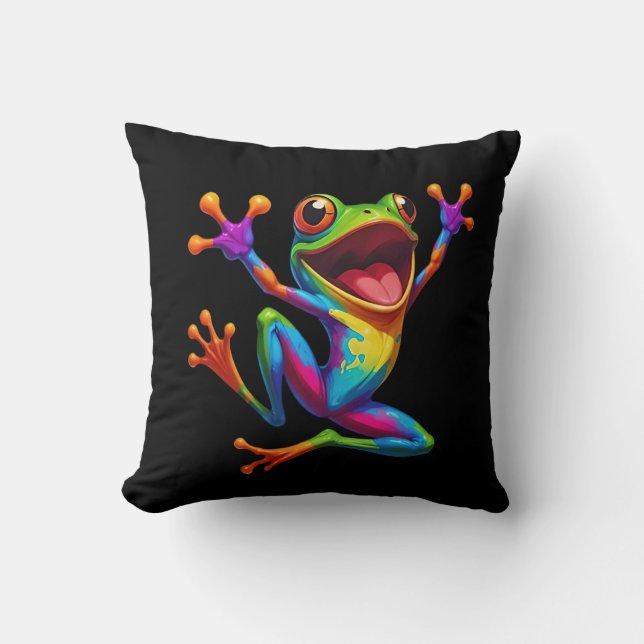 Cojín Decorativo Rainbow Frog  (Anverso)