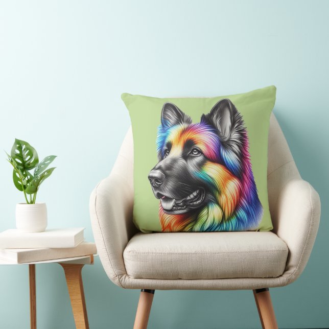 Cojín Decorativo Rainbow German Shepherd Cozy Poem  (Silla)