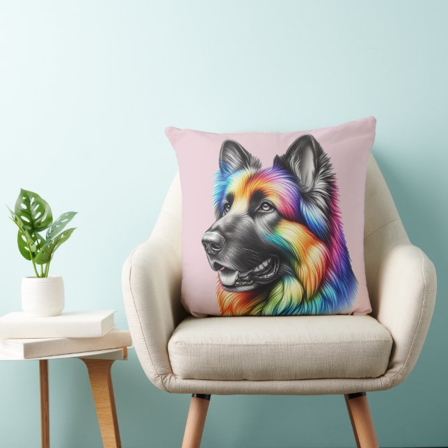Cojín Decorativo Rainbow German Shepherd Cozy Poem  (Silla)