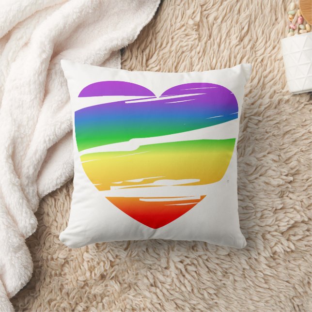 Cojín Decorativo Rainbow Hearts Celebraciones del Mes Lgbt (Manta)