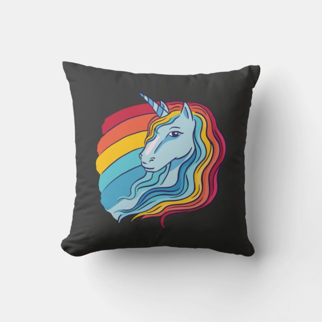 Cojín Decorativo Rainbow Unicorn (Anverso)