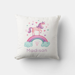 Cojín Decorativo Rainbow Unicorn Pink Purple Girly