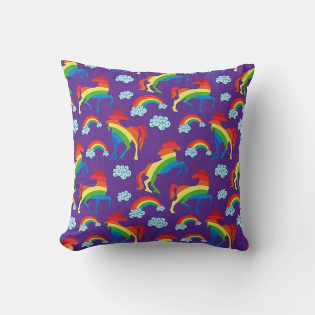 Cojín Decorativo Rainbow Unicorns (Anverso)