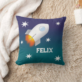 Cojín Decorativo Rakete mit Sternen 2 | personalisierbares Kissen