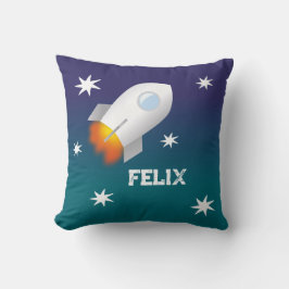 Cojín Decorativo Rakete mit Sternen 2 | personalisierbares Kissen 