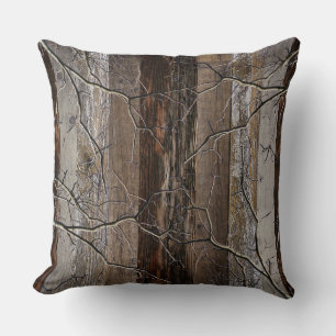Cojín Decorativo Rama de árbol de tablero rústico de madera recuper