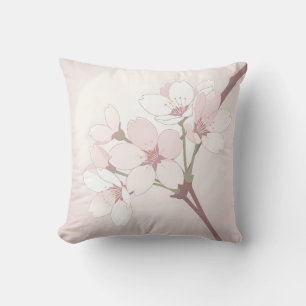 Cojín Decorativo Rama de flor de cerezo suave minimalista japonés