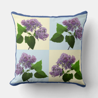 Cojín Decorativo Rama de Flor de Lila Caprichosa Patrón de Collage