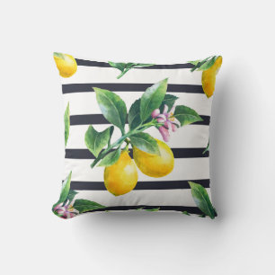 Cojín Decorativo Rama de limón: Citrus Watercolor Bliss