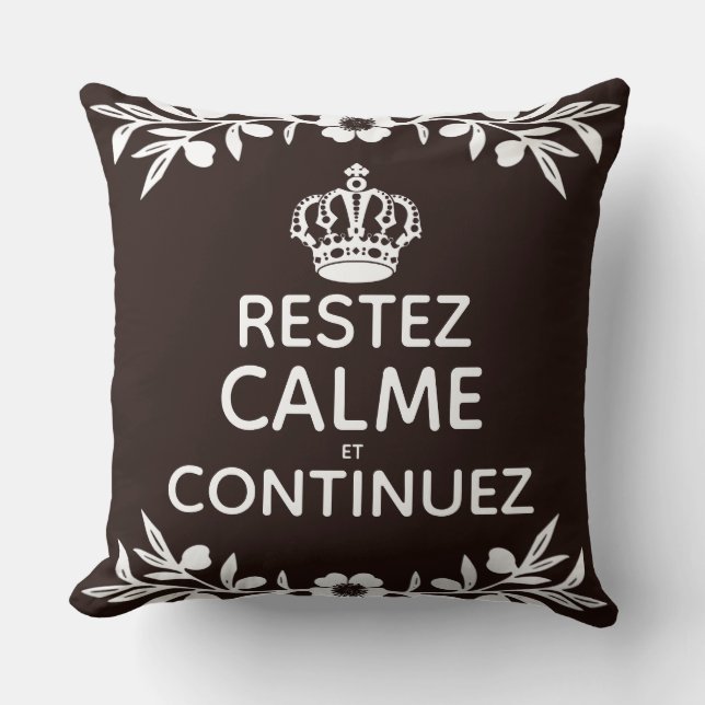 Cojín Decorativo rama de olivo blanco marrón Francés Mantener la ca (Anverso)