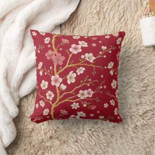 Cojín Decorativo Rama de Oro de Flor de Cerezo Elegante