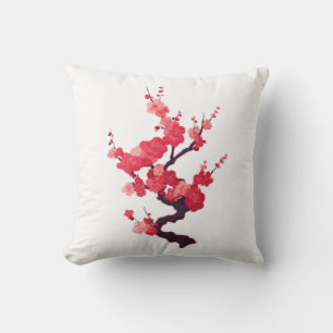 Cojín Decorativo Rama delicada de cerezo japonés rosa