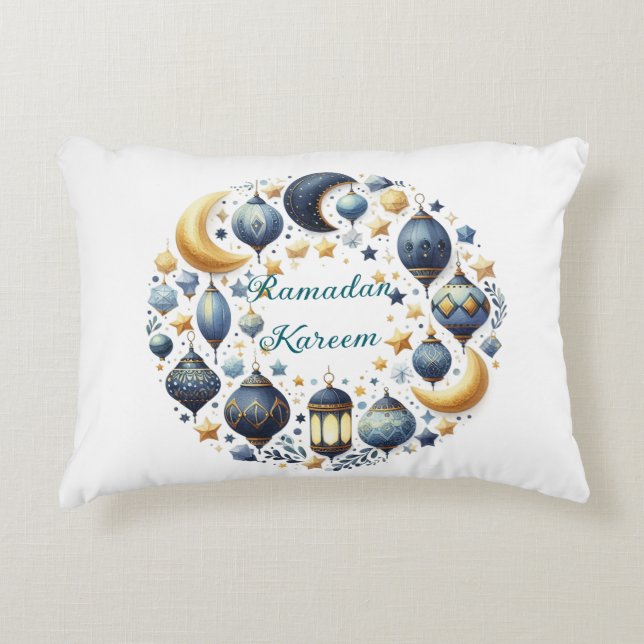 Cojín Decorativo Ramadan Kareem & Eid Mubarak Islamic Accent Pillow (Anverso)