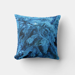 Cojín Decorativo Ramas de abeto cubiertas de nieve y cristales de e