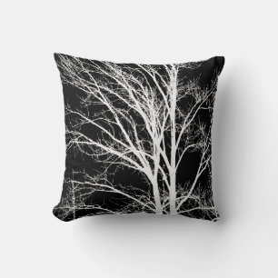 Cojín Decorativo Ramas de árbol blanco negro