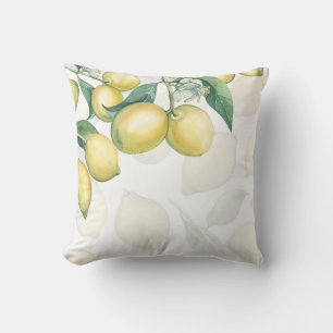 Cojín Decorativo Ramas de Limón Blancas y Amarillas Chic Rústico Ca