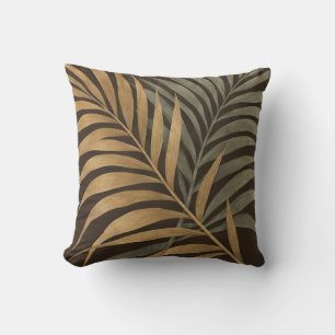 Cojín Decorativo Ramas de palma de salvia ocre marrón botánico