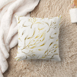 Cojín Decorativo Ramas fluidas botánicas doradas
