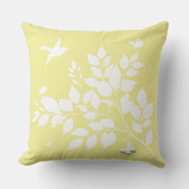 Cojín Decorativo Ramas frondosas Golondrinas Mariposas en silueta