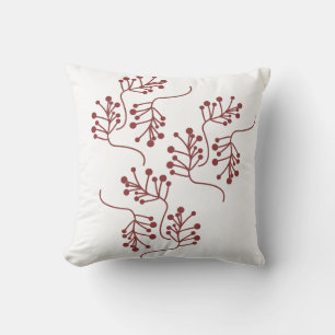 Cojín Decorativo Ramas rojas de bayas de Navidad Festivas