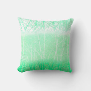 Cojín Decorativo Ramas Verdes Menta Niebla Helada