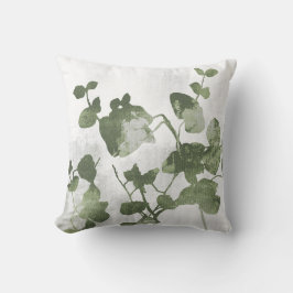 Cojín Decorativo Ramas y hojas botánicas de salvia oliva verde