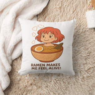 Cojín Decorativo Ramen Me Hace Sentir Vivo Divertido Amante De Los