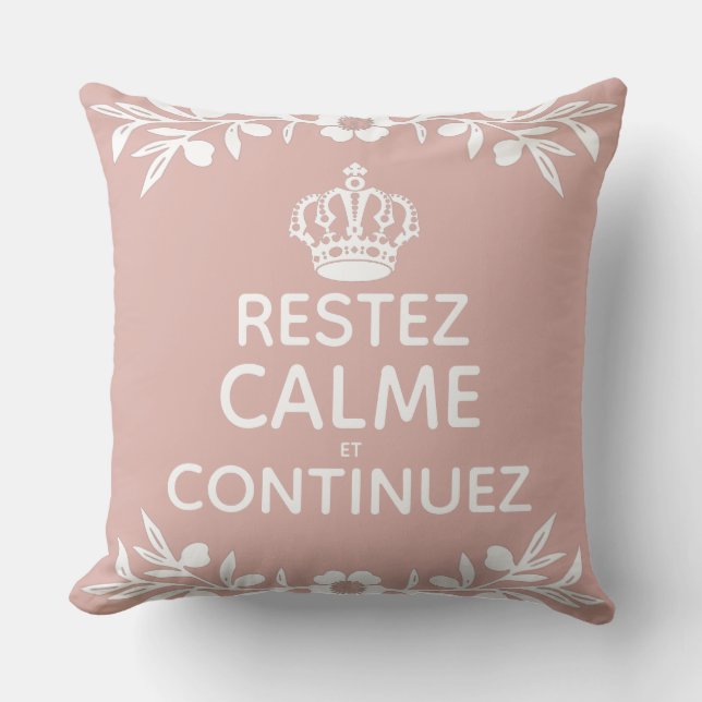 Cojín Decorativo ramificación de olivo rosa blanco francés Mantener (Anverso)