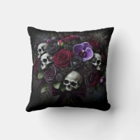Ramo de cráneo floral oscuro gótico de Halloween