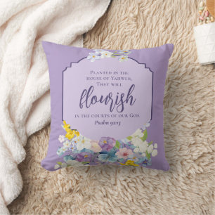 Cojín Decorativo Ramo de flores de acuarela Escritura Doble Cara
