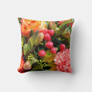 Cojín Decorativo Ramo de flores de colores otoñales