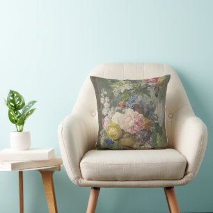 Cojín Decorativo Ramo de flores en un jarrón con nido de pájaro