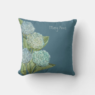 Cojín Decorativo Ramo de Hortensias Azul Polvoriento