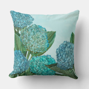 Cojín Decorativo Ramo de Hortensias Azules de Verano