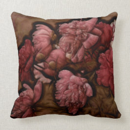 Cojín Decorativo Ramo de la flor del Peony de Burdeos