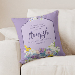 Cojín Decorativo Ramo Floral Acuarela Escritura